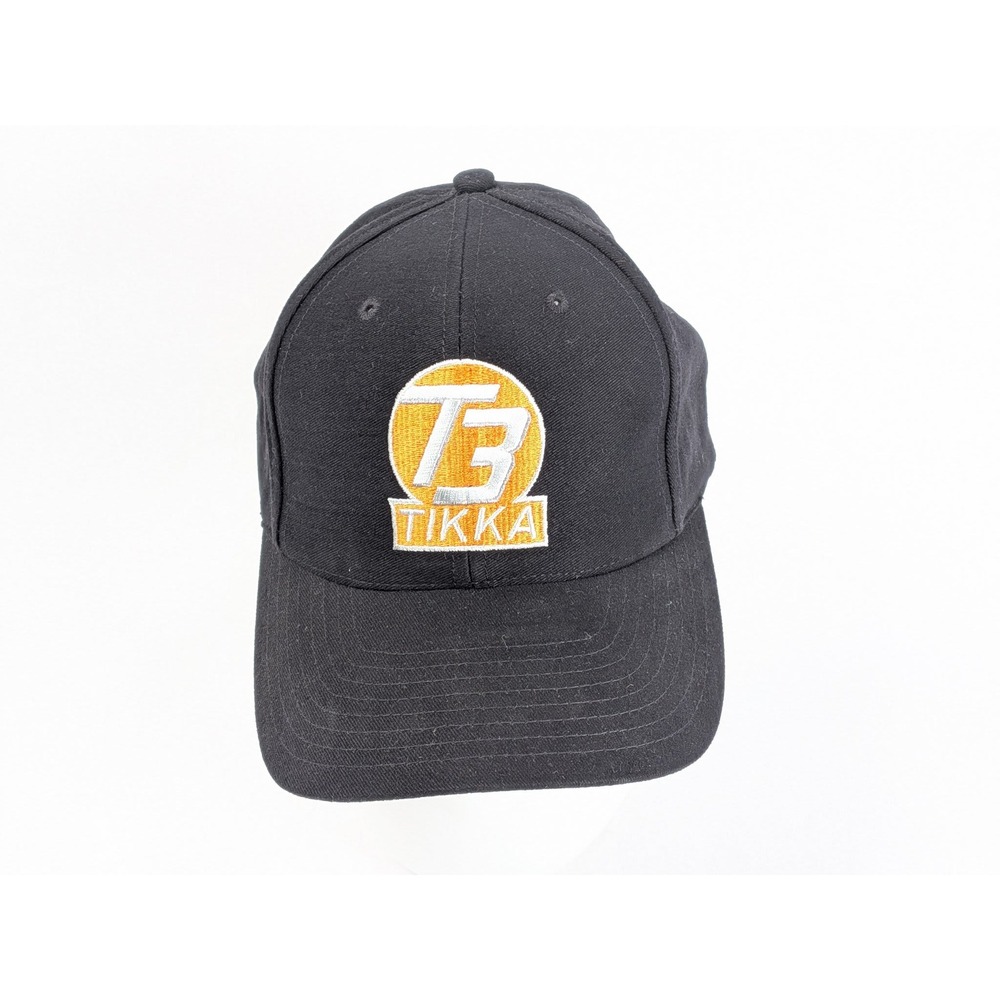 Tikka T3 Baseball Cap Black Orange White 100% Cotton Made in Taiwan Adjustable